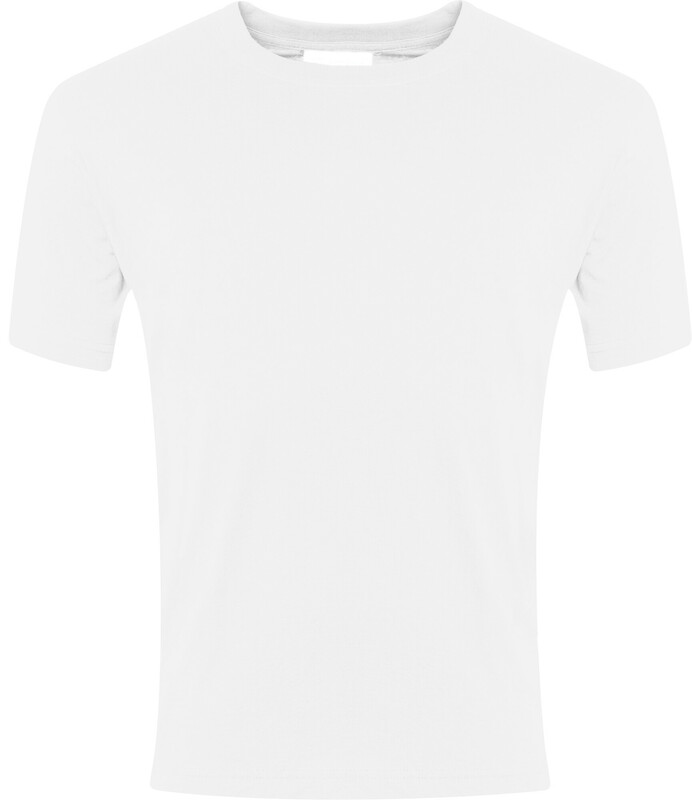 White PE Tee, Queens C of E Junior School, Wolvey Primary School, Chetwynd Junior School