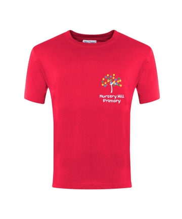 Nursery Hill Red PE tee, Nursery Hill Primary School