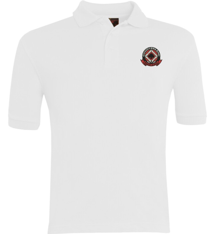 Goodyers End White Polo with logo, Goodyers End Primary School
