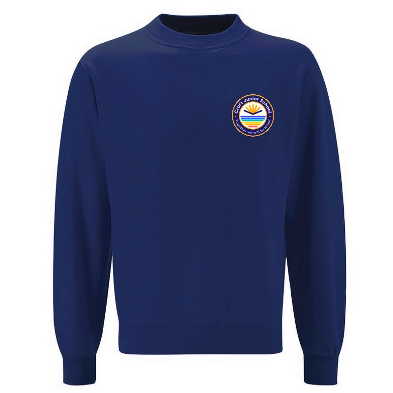 Croft Junior Crew Neck Sweater with logo, Croft Junior School