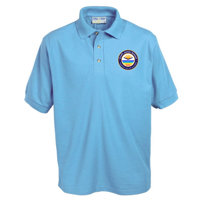 Croft Junior Sky Polo with logo, Croft Junior School
