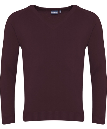 Maroon Premier V Neck Jumper, Hartshill Academy