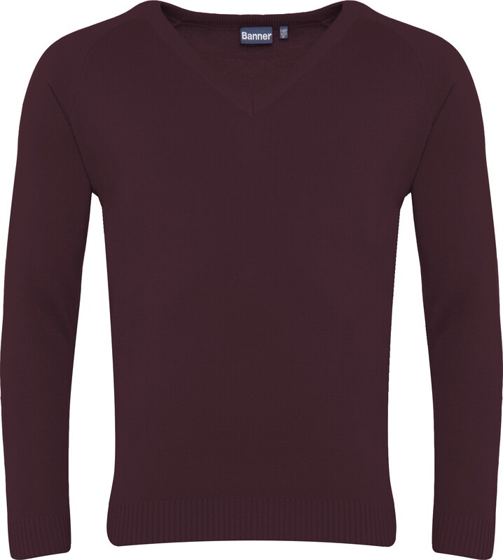 Maroon Premier V Neck Jumper, Hartshill Academy